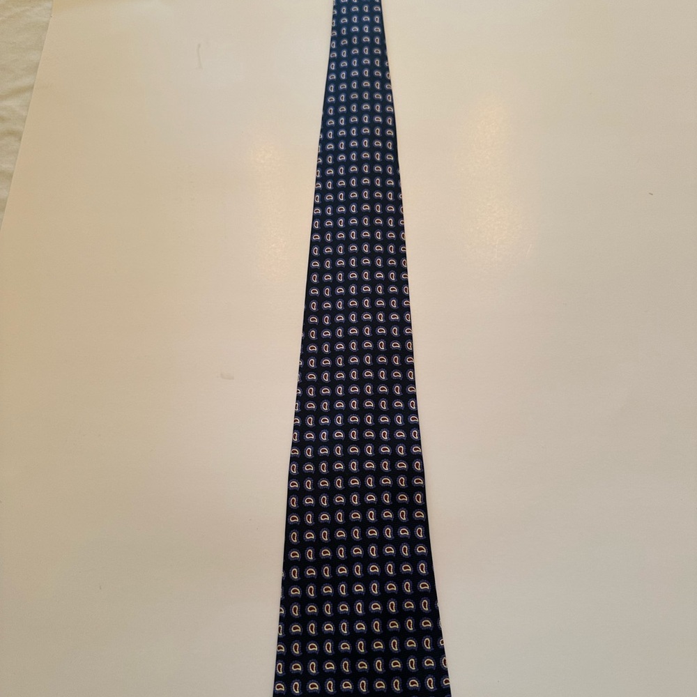 Ralph Lauren Navy and White Patterned Tie
